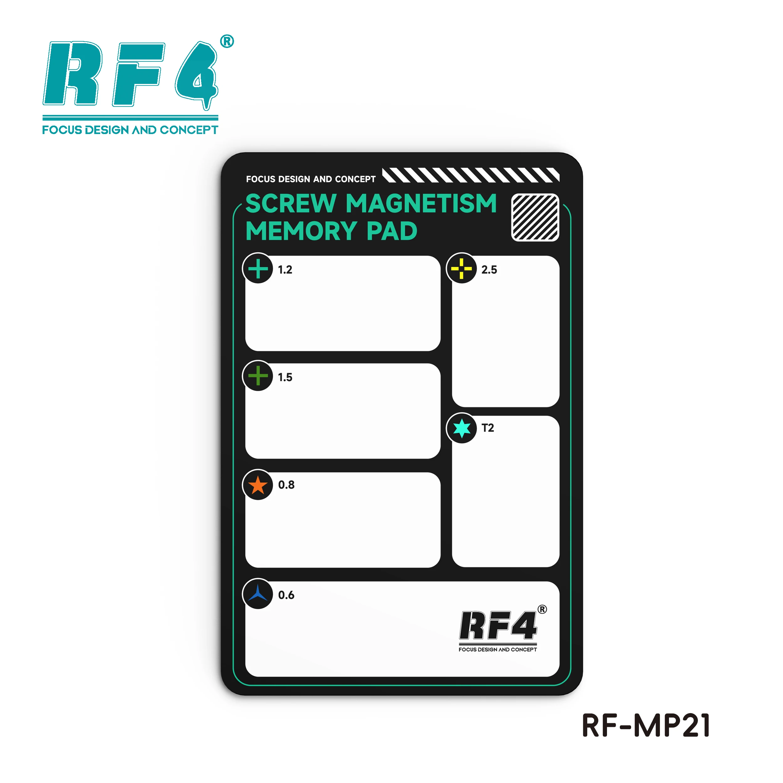 แผ่นรองแม่เหล็กนุ่ม RF4 RF-MP21 สำหรับเก็บสกรูซ่อมโทรศัพท์มือถือ คอมพิวเตอร์ และแท็บเล็ต