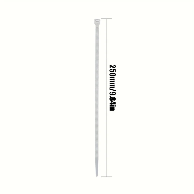 100pcs White Cable Ties Nylon Self-Locking 22.68KG Tensile Strength Indoor Outdoor 3.94/5.9/7.87Inch