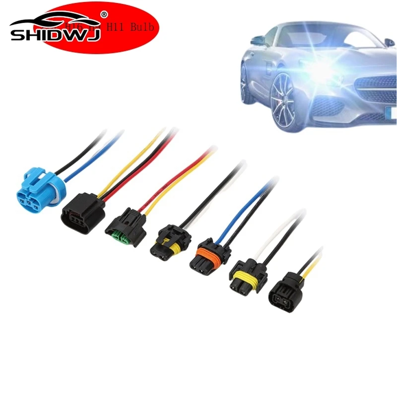 1Pcs For H16 H9 H11 Bulb Wire Connector 12V Car Headlight Cable Plug Car Fog Lamp Bulb Socket Adapter Wiring Harness Small Line