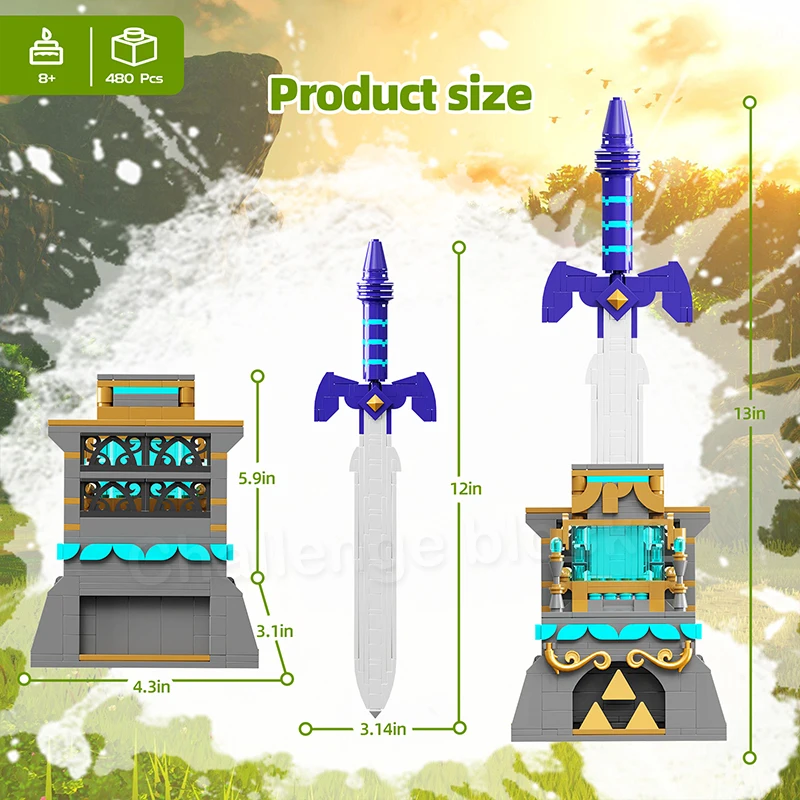 Legend Famous Games The Master Sword Luminous Parts Building Kit Building Block Micro Hyrule Castle Assembly Toys For Kids Gifts