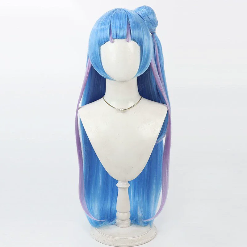 Anime You and Idol Precure Aokaze Nana Cosplay Costume Blue White Princess Dress Lolita Skirt Wig Woman Kawaii Masked Ball Suit view 6