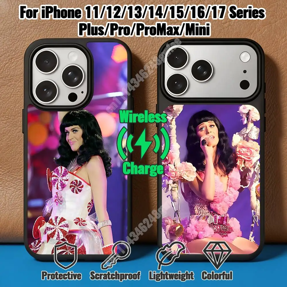 K-Katy P-Perry 143 Smile Witness Magnetic Charge Case for iPhone 17 16 15 14 13 12 11 Pro Plus Max Mini Wireless Cover
