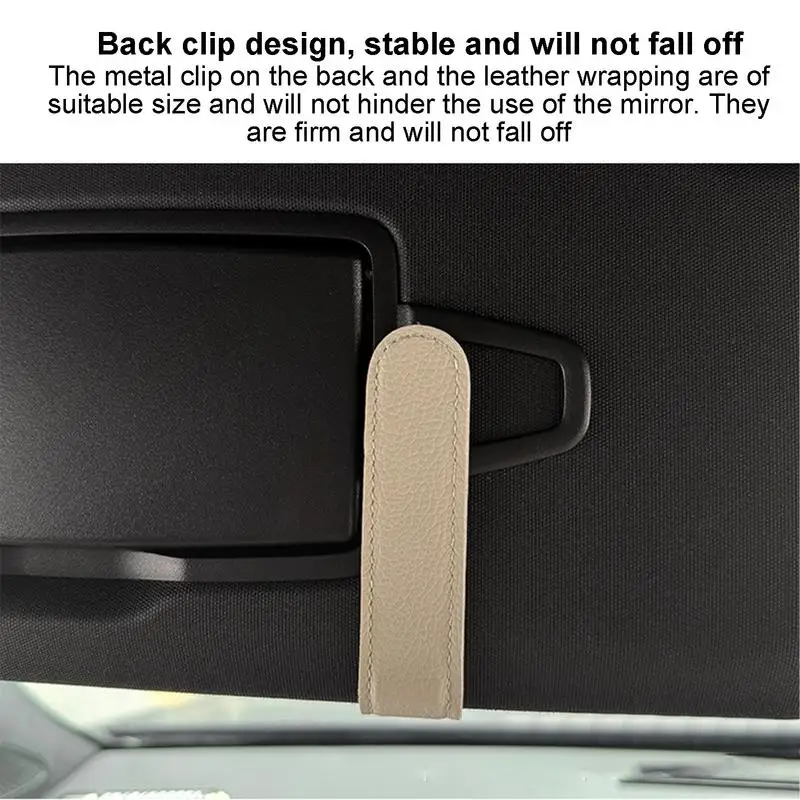 Visor Sunglasses Holder Clip PU Leather Car Glasses Holder Glasses Hanger Clip Eyeglass Mount Eyeglasses Hanger Sunglass Visor