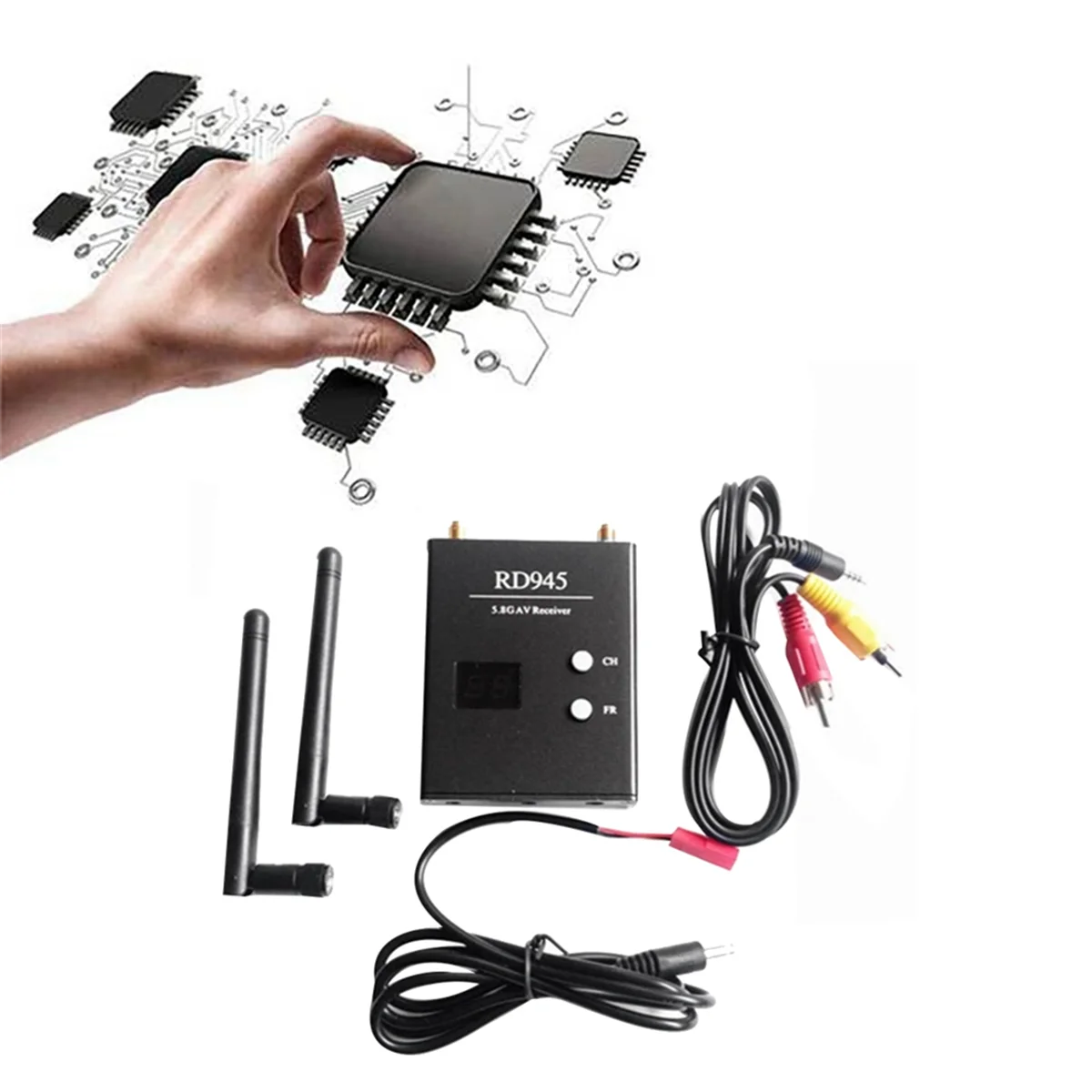 Y14ARD945 Ricevitore 5.8G 48CH Ricevitore AV 5.8G DC 7-24V per drone a lungo raggio FPV per aereo RC