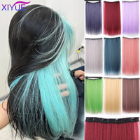 DOLLARUP 20 Inch Long Synthetic  Clip In One Piece Hair Extension 4 Clips inner layer hidden hair color hair piece color wig