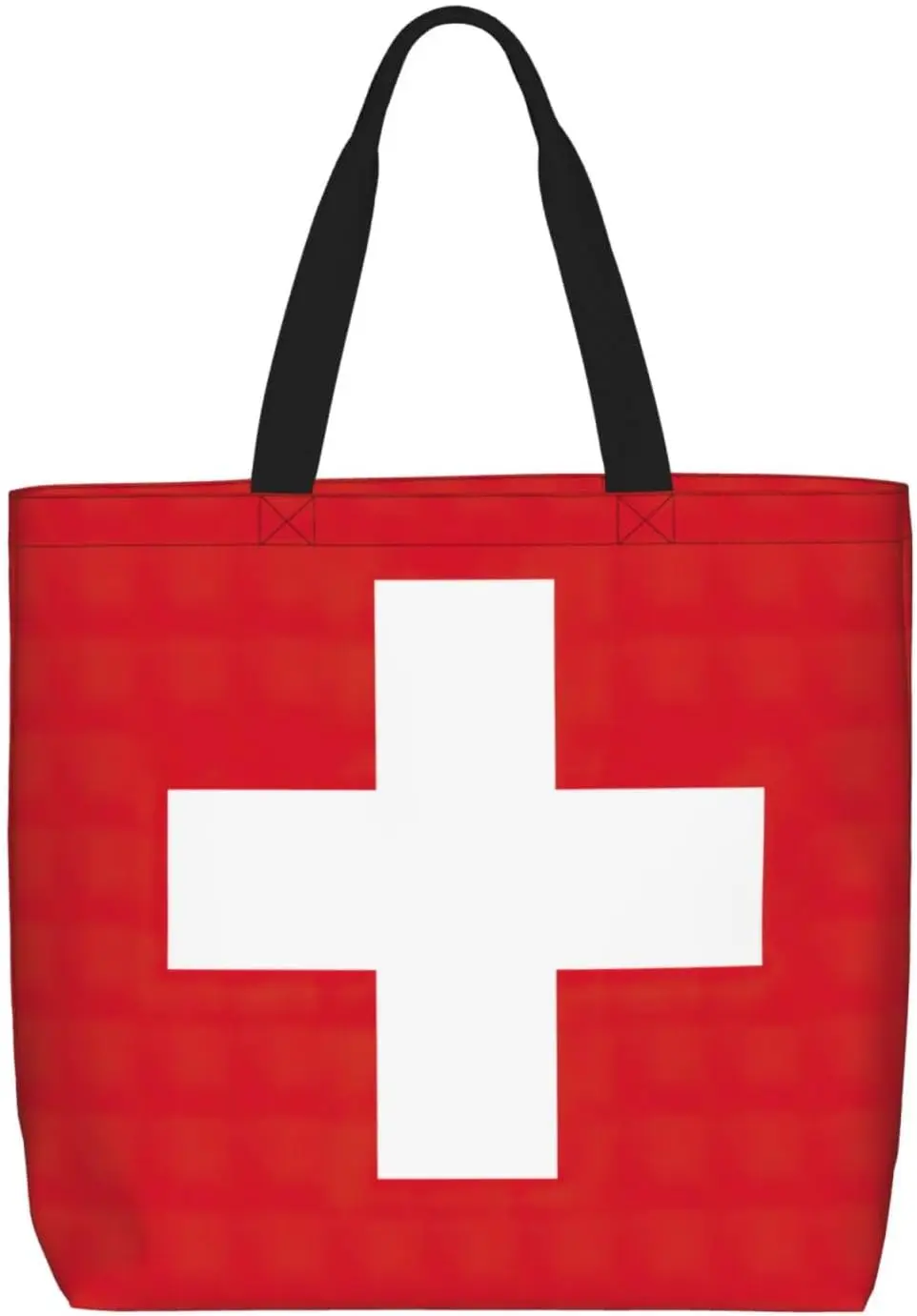 

Сумки-тоут с принтом швейцарского флага, повседневная сумка на молнии, большая вместительная сумка на плечо, легкая для женщин