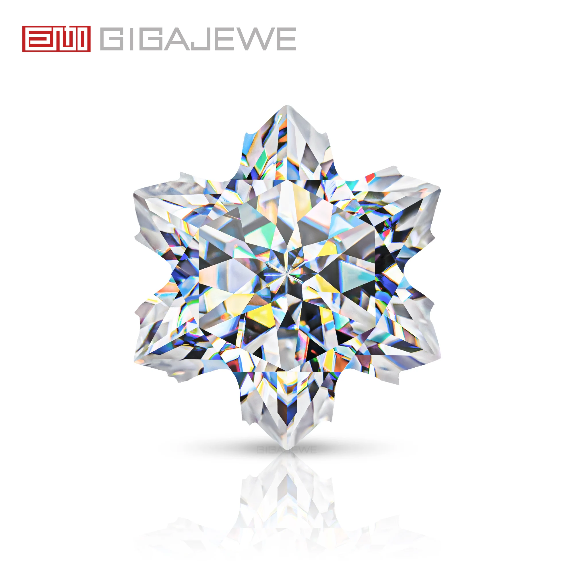 GIGAJEWE Moissanite Snowflake Cut Handmade White D Color VVS1 Premium Gems Loose Diamond Test Passed Gemstone For Jewelry Making