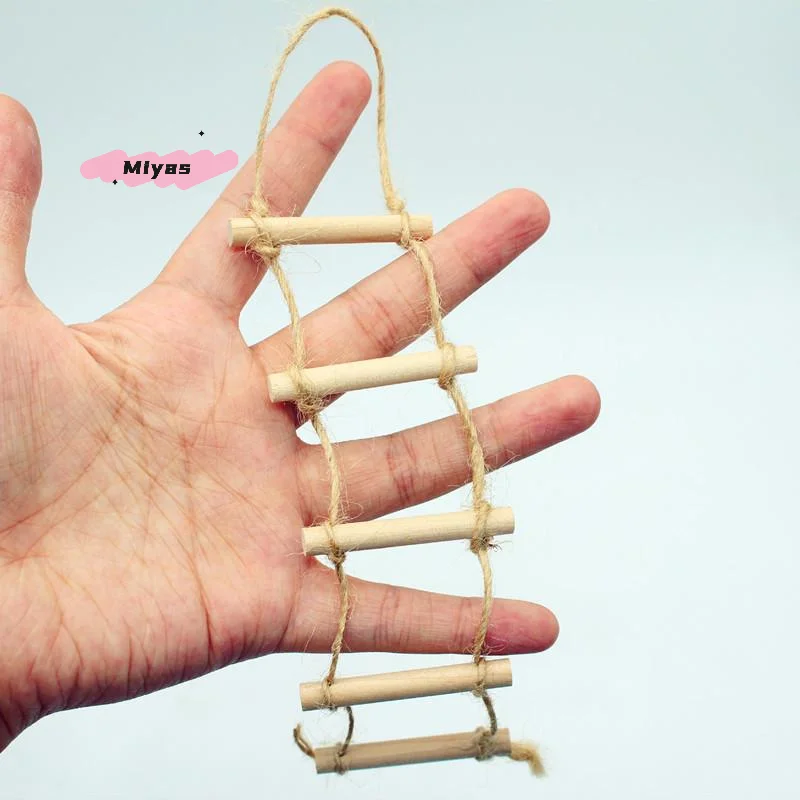 

1 шт. мини-деревянная пеньковая веревка, подвесная лестница для кукольного домика, садоводства домашних животных-аксессуар для кукольного дома, миниатюрная модель сцены, игрушка