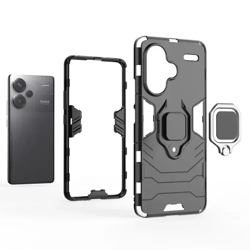 Funda a prueba de golpes para Xiaomi Redmi Note 13 Pro 5G, carcasa con soporte de anillo magnético, funda trasera para Redmi Note 13 Pro + Plus