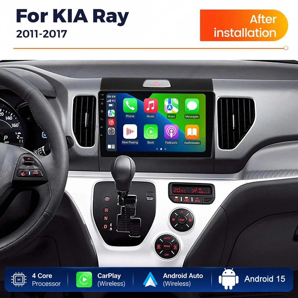 Android 15 IPS Screen Car Radio For KIA Ray 2011 - 2017 Wireless Carplay Android Auto Stereo Multimedia Player GPS Autoradio BT