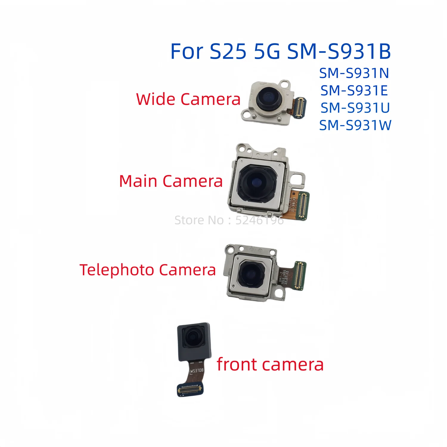 1pcs Back big Main Rear Camera front camera Module For Samsung Galaxy S25 5G SM-S931B SM-S931N S931E SM-S931U S931W Replace Part