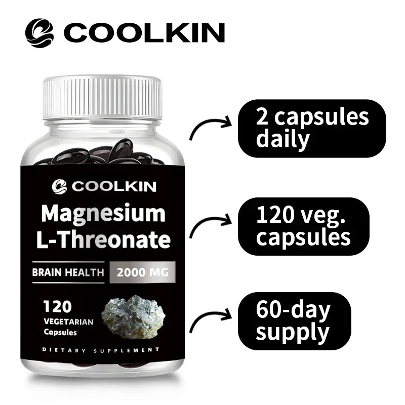 Magnesium L-Threonate - Promotes Brain Health, Enhances Memory, Concentration & Cognition, Boosts Nerve Energy