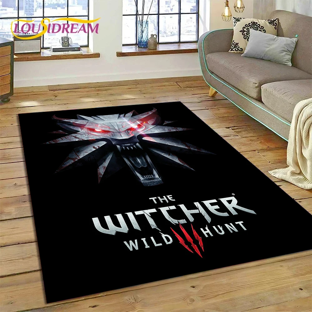 3D The W-Witcher 3 Game Wild Hunt Rug Carpet for Living Room Bedroom Home Decor,Floor Mat Non-slip Decoration for Sofa Doormat