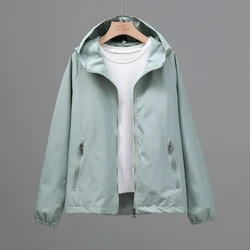 Women Travel Jacket Casual Wears Hooded Coat Outdoor Hiking Couple Wind-Proof Clothing Spring Autumn Fashion Unisex Outerwear