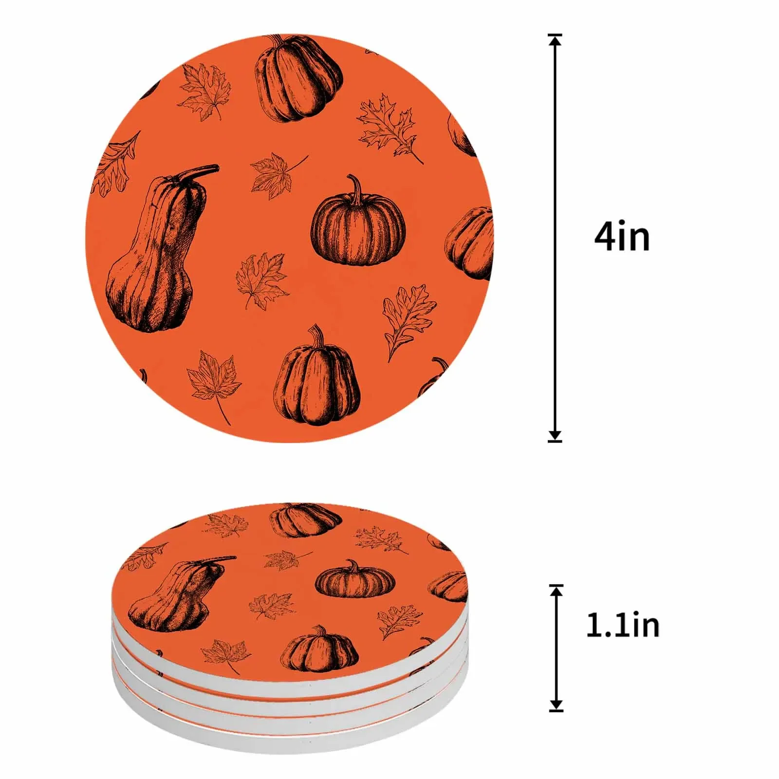 Autumn Thread Draft Pumpkin Cup Coaster Table Coasters for Cups Mat Drink Tea Coffee Glassware Pad Drinkware Kitchen Dining Bar