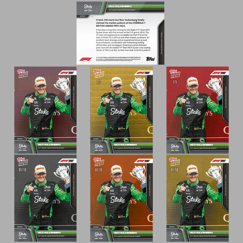 

Topps Now 2025 Formula 1 Nico Hulkenberg Kick Sauber F1 Team Diy Homemade F1 Star Racer Trading Cards Birthday Gift Collection