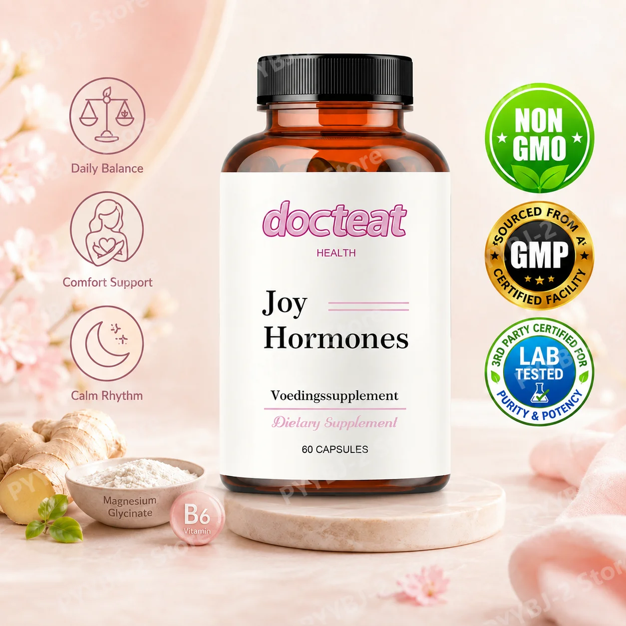 Magnesium Glycinate Capsule - Women Hormone Balance Wellness Capsules with