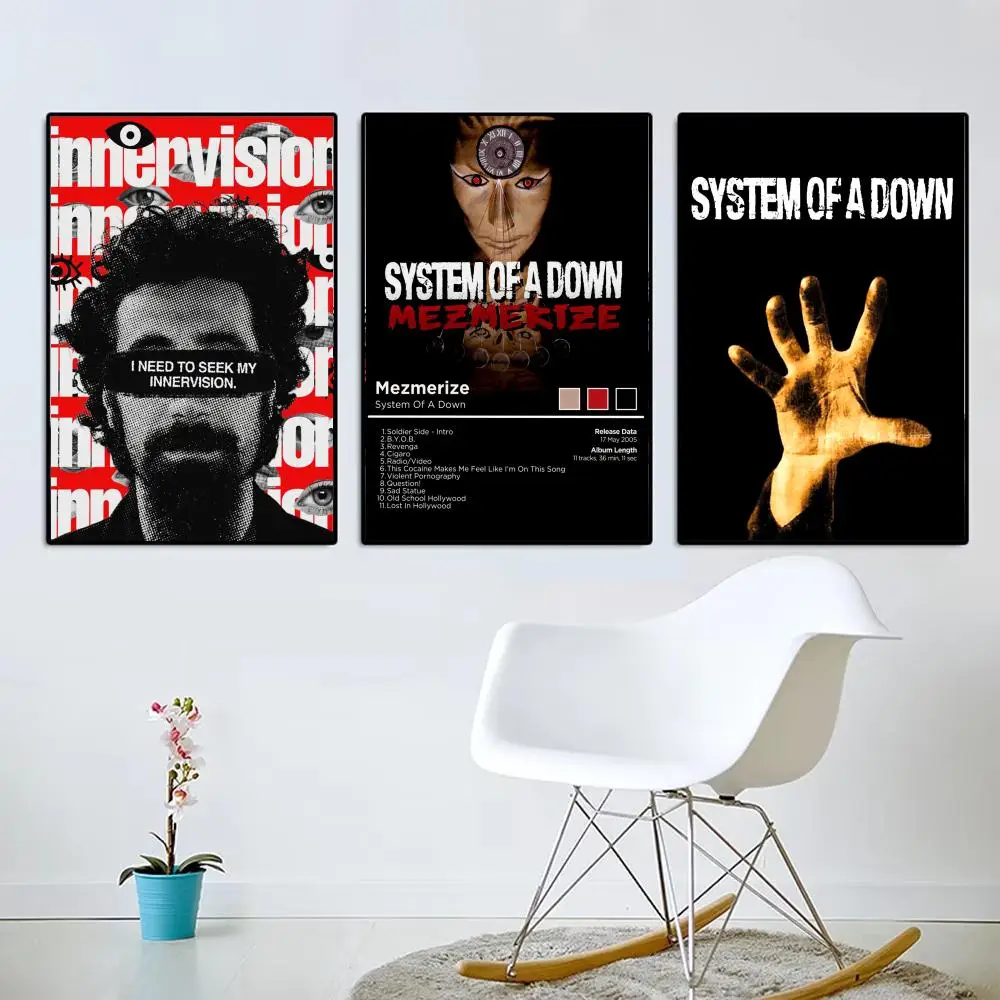 Band SOAD S-System of a Down Poster Modern Aesthetic Wall Art Poster Minimalist Room Decoration Items