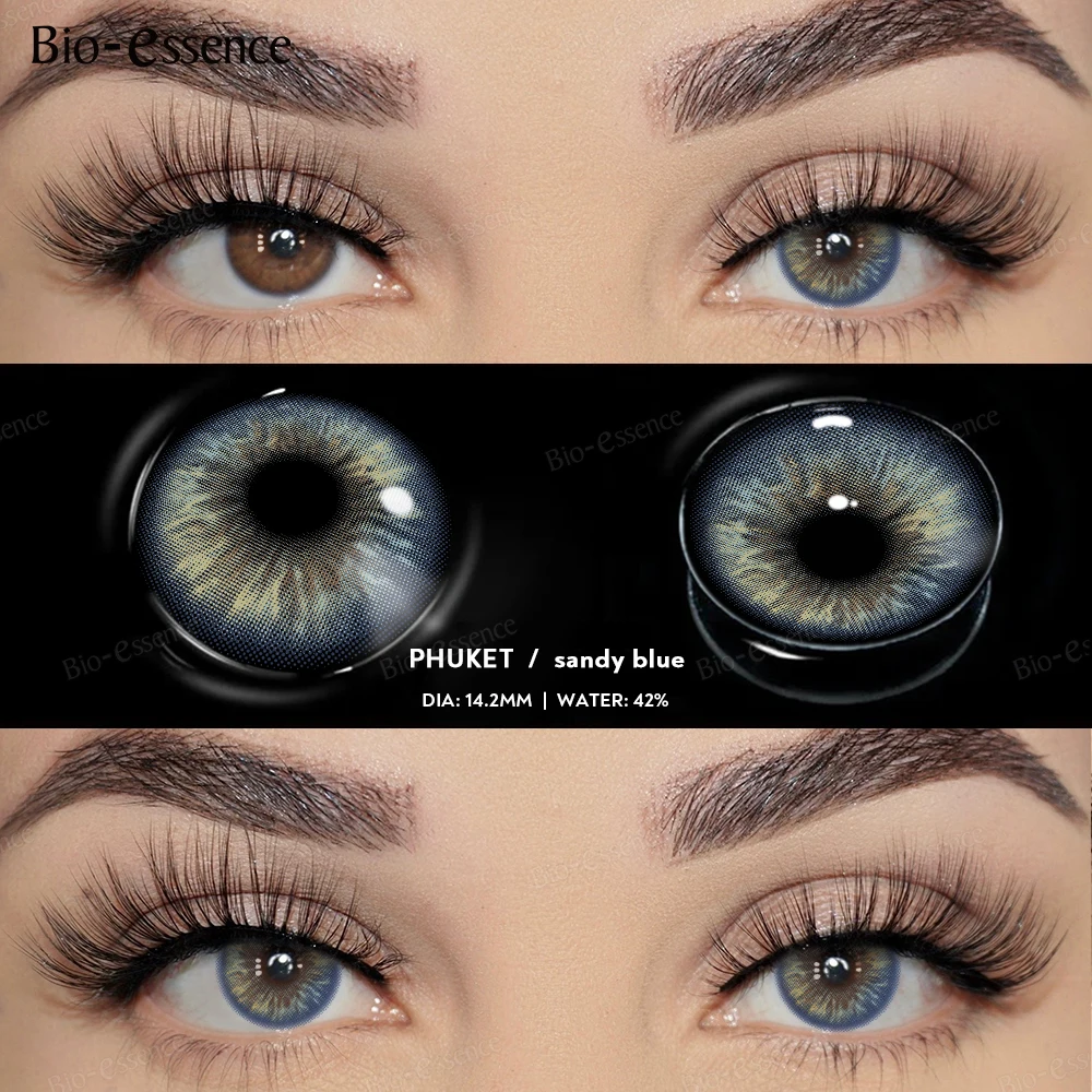 Bio-essence Colored Contact Lenses for Eyes Natural Eye Lenses Gray Contact Green Lenses Blue Lenses Fashion Lenses 1 Pair