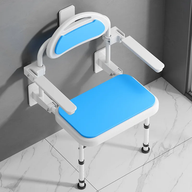 Bathroom Chairs & Stools Bathroom Furniture Wall Mounted Folding Non‑Slip Shower Chair for Seniors Pregnant Women