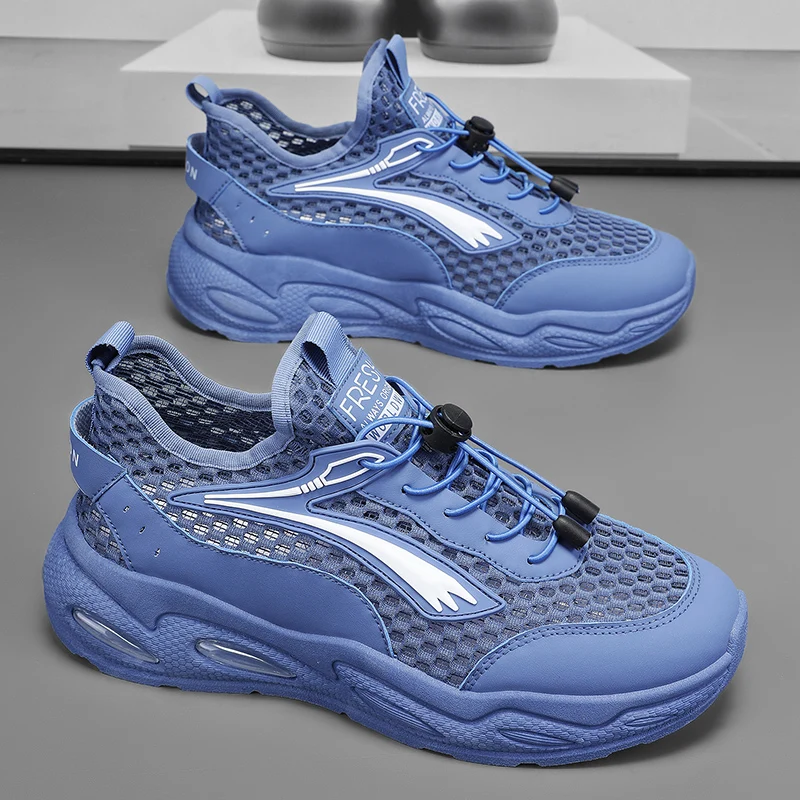 YRZL Summer Sneakers Breathable Mesh Lightweight Running Shoes Non Slip Outdoor Sports Casual Tennis Platform Walking Shoes