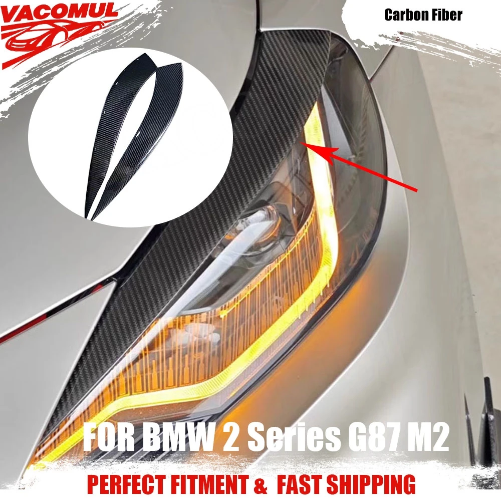 

VACOMUL Carbon Fiber For BMW 2 Series G87 M2 Lamp Eyebrow Headlight Cover Eyelids Car Auto Exterior Accessories High Quality