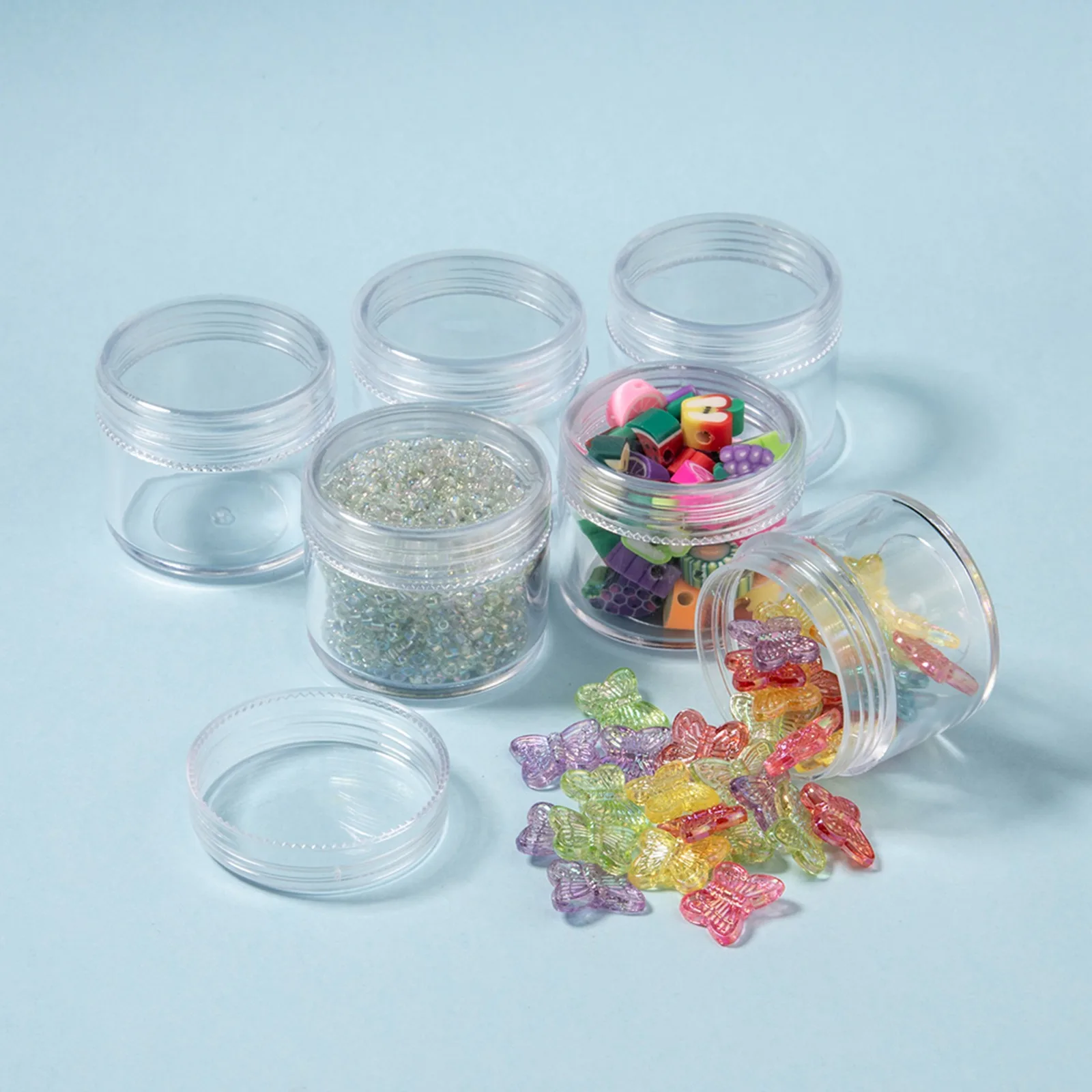 10pcs Clear Plastic Bead Containers for Jewelry Packaging Nail Beads Tool Storage Rhinestone Bead Diamond Painting Box Gems Case