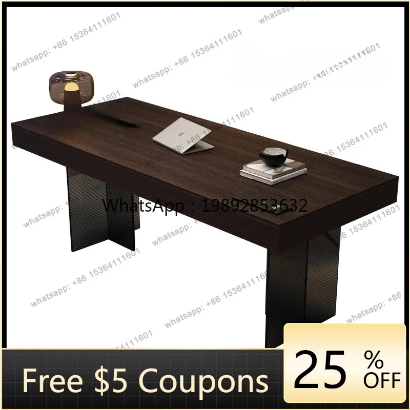 

W2 Acrylic suspended solid wood desk modern simple boss desk study computer desk