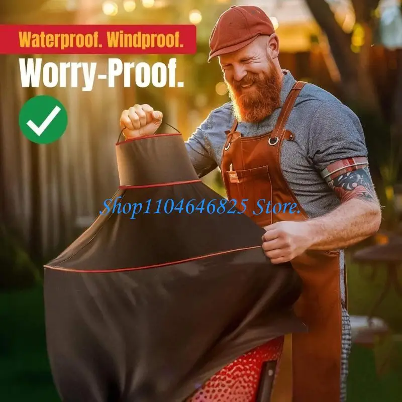 Waterproof Grill Cover for Outdoor BBQ Protective Case with Elastic Fastening