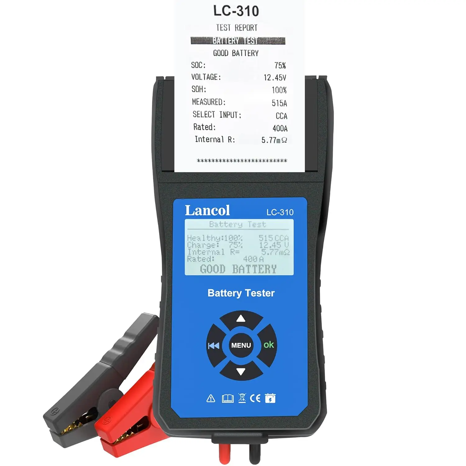 

12V Car Battery Tester with Printer, Load & Alternator Analyzer for Auto, Truck, Motorcycle
