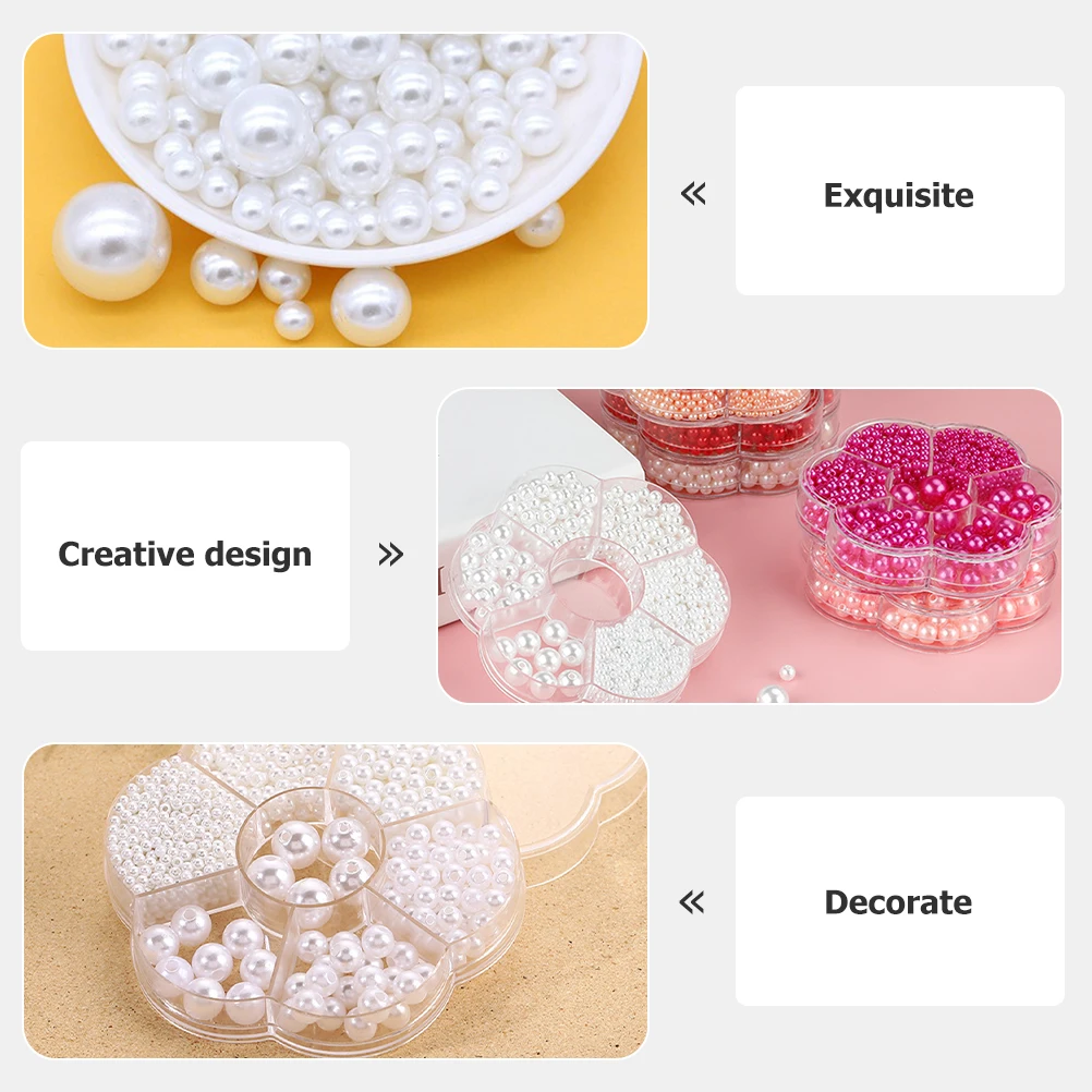 

1 Box Round Fake Pearl Loose Craft With Holes For Diy Jewelry Making Wedding Party Decoration Diy Supplies Craft Beads Set For