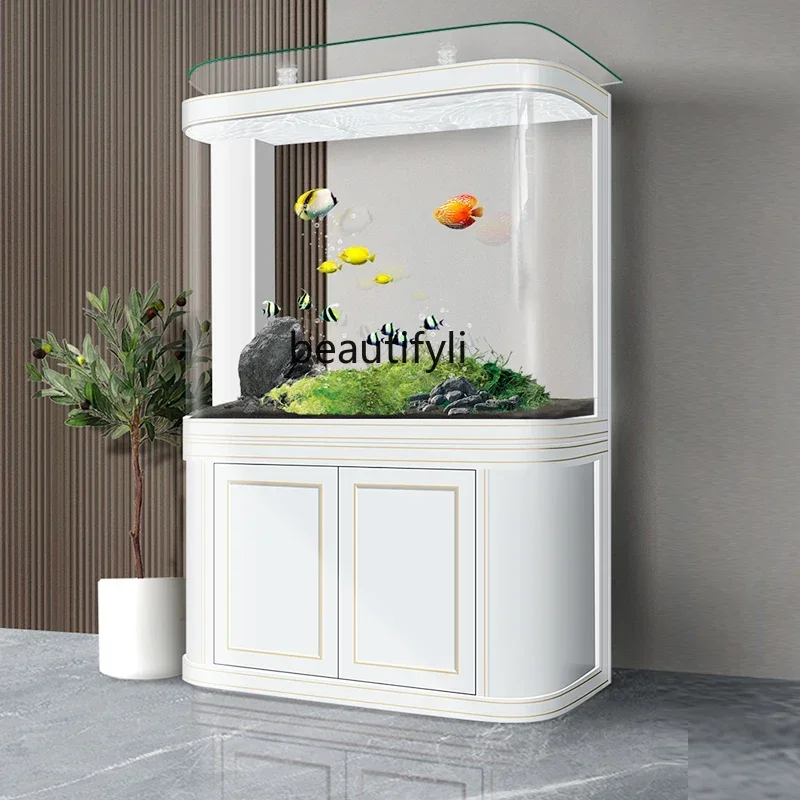 New Ecological Fish Globe Living Room Floor Glass Light Luxury Medium Smart Bottom Filter Aquarium