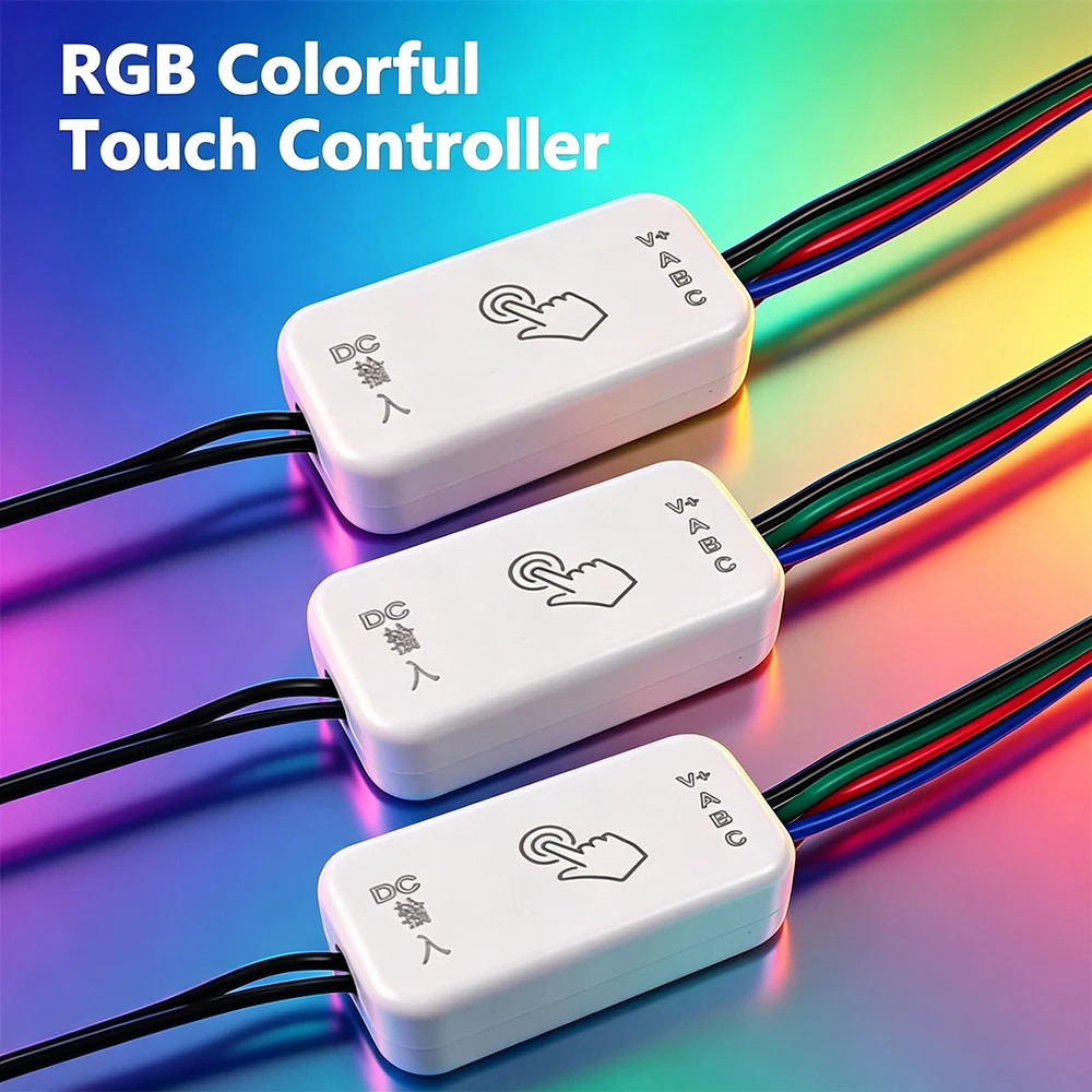 RGB LED Strip Light 12V 24V DC Full Color 7-Color Changing with Touch Sensor RGB Controller Durable PVC Flexible Tape Lamp for H