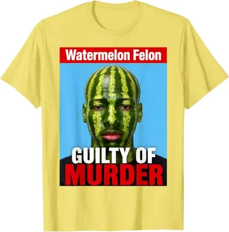 Watermelon Felon Shirt Watermelon Felon Guilty of Murder T-Shirt Baumwolle Y2k Streetwear Kleidung Humor Ästhetische Grafikbekleidung – Detail 8