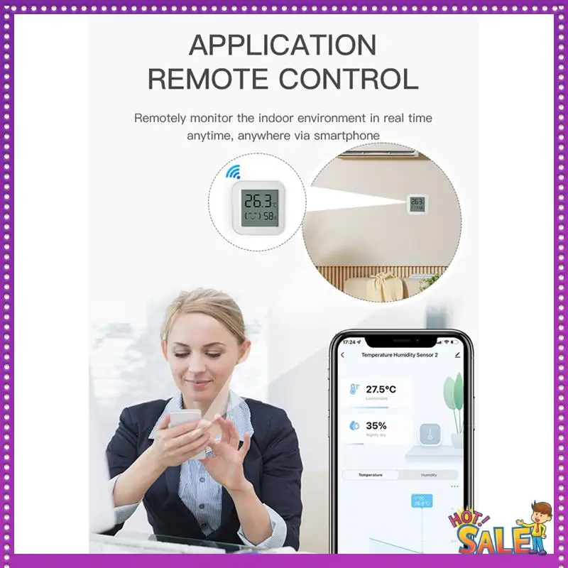 

AA87 Tuya Zigbee Temperature Humidity Sensor With LCD Screen Smart APP Monitor Real-Time Remotely For Alexa/Google Home