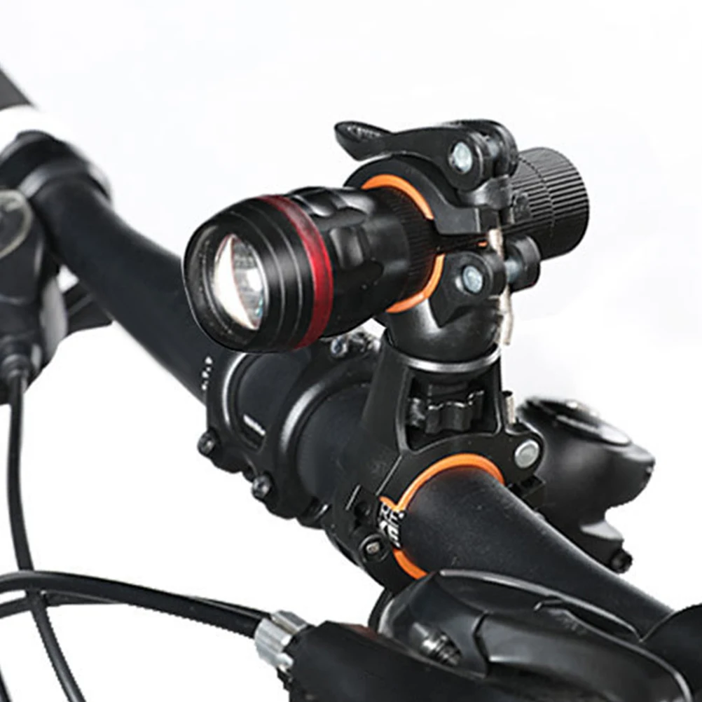 

2pcs Bike Flashlight Mount Orange Adjustable Dual Quick Release Bracket For Mountain Biking Universal Handlebar Clamp Cycling