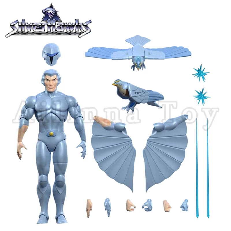 Super7 silver hawks 7-11 Zoll Action figur Welle 1 Quick silver Steel heart Anime Sammlung Filmmodell für Geschenk versand kostenfrei