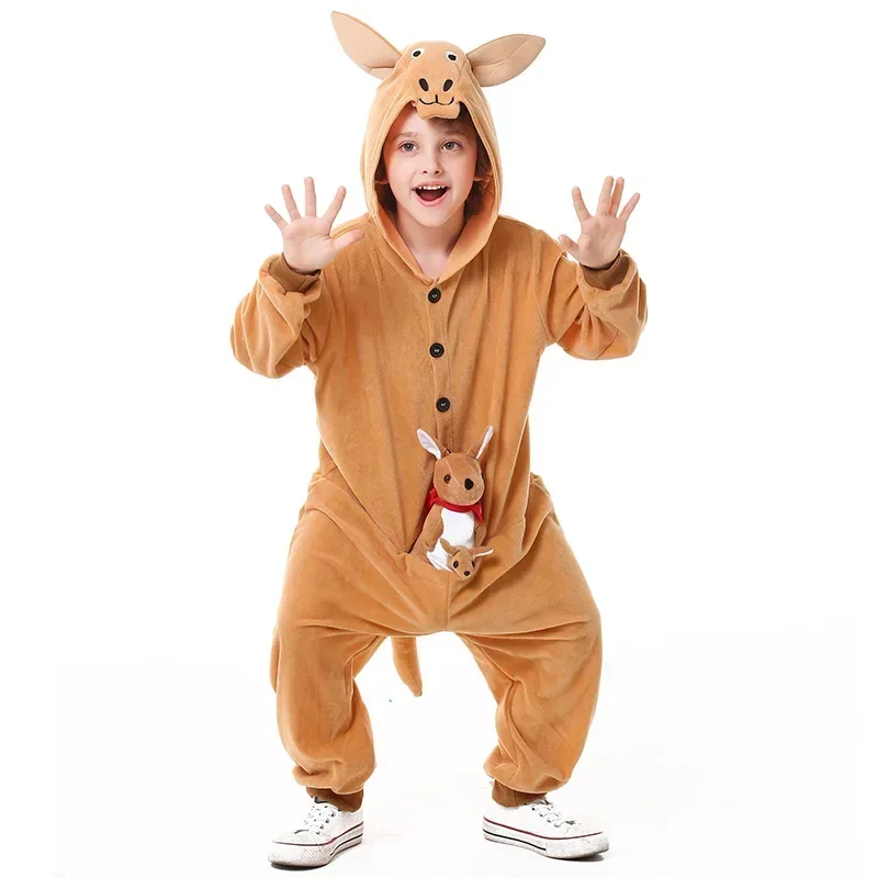 

Children's Day Cosplay Kangaroo Boy Animal Doll Wear Unisex Hooded Onesie