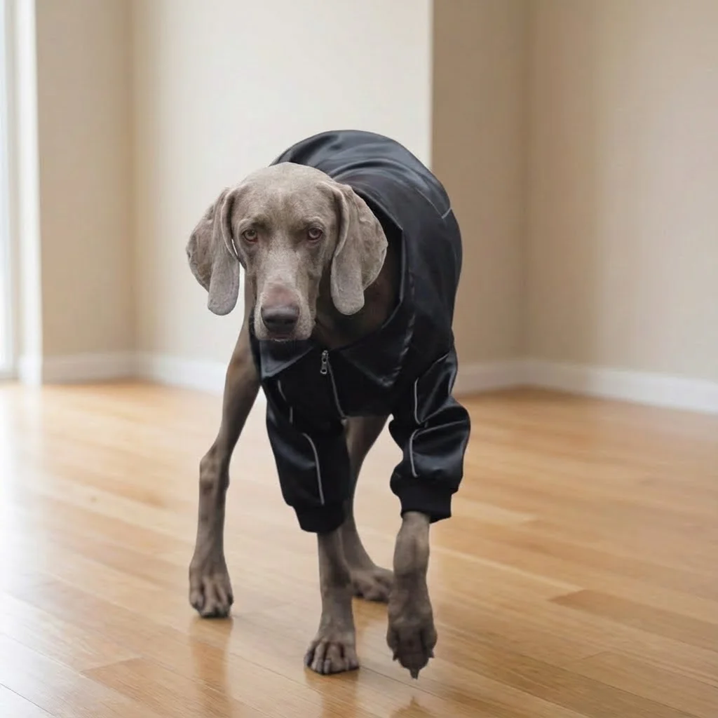 الشتاء سميكة يندبروف الكلب سترة جلدية سوداء الكلب معطف الشتاء لسلالات متوسطة كبيرة لابرادور الذهبي المسترد سامويد #4