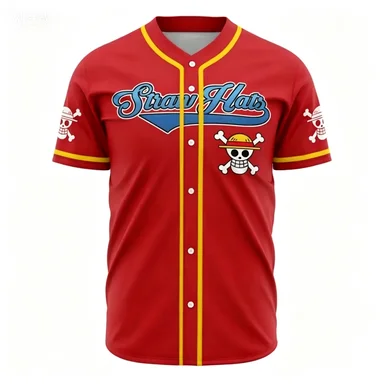 Versatile Basic Short Sleeved Baseball Jersey Personalized Anime IP Print Trendy Men's Cardigan