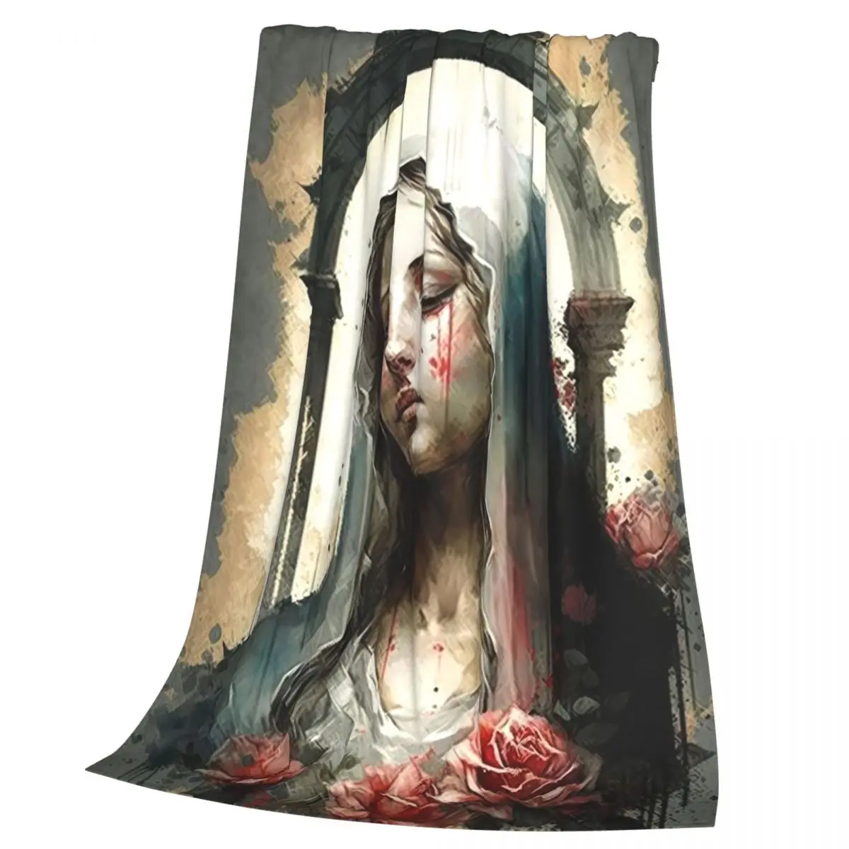 Virgin Mary Catholic Christian Mother Goddess 9 Blankets Soft Warm Flannel Throw Blanket Cover for Bed Travel Home Sofa