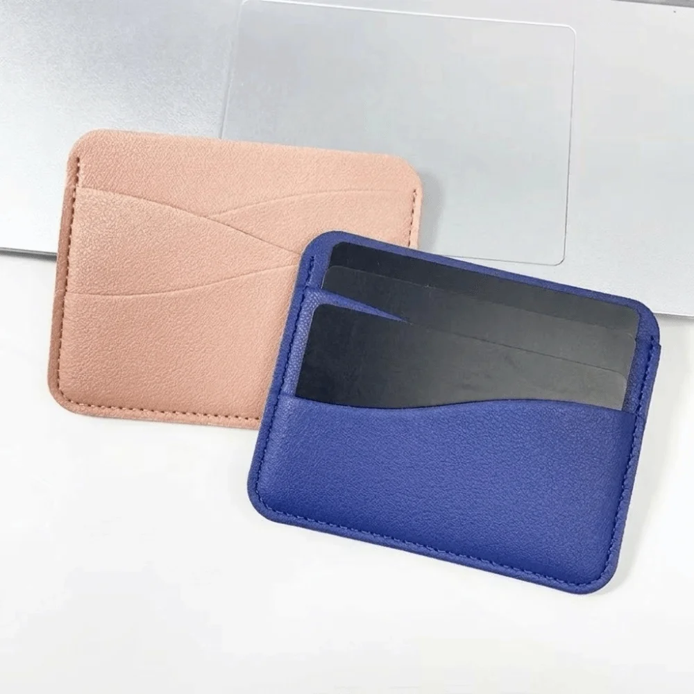 Simple Solid Color Mini Card Holder Pu Leather Multi-functional Credit Card Holder Ultra-thin Small Coin Purse Student