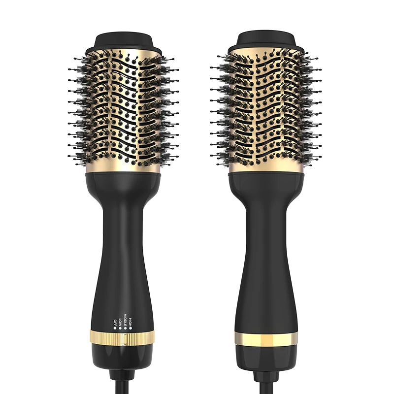 

Cepillo Secador Multi-Functional Ionic Diffuser Black Gold Hair Dryer Volumizer 3-in-1 Hot Air Brush for Hotel Use