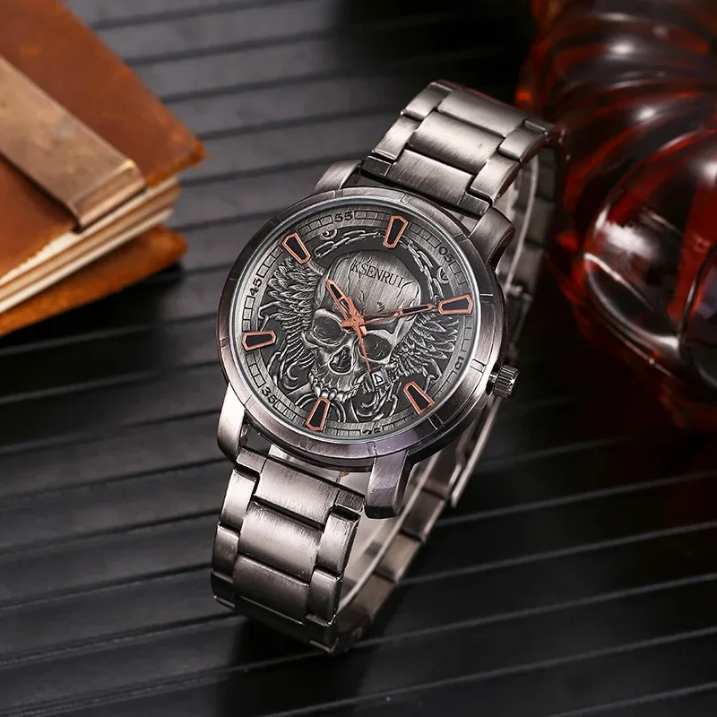 

Retro Skull Watch for Men Luxury Strap Fashion Quartz Wristwatches Male Clock Gift Relogio Masculino Drop Shipping