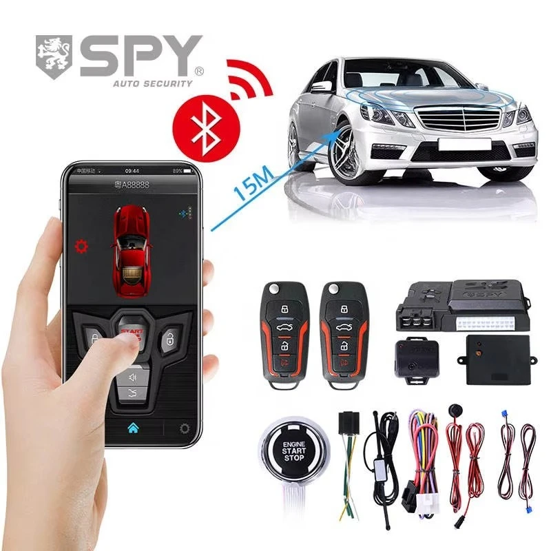 APP Control One-click start SPY 12V Universal PKE Car bluetooth Alarm System With Remote Starter Control Secure Vibration Sensor