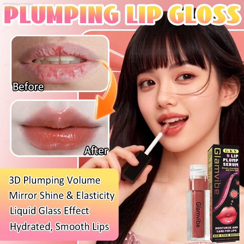 Gentle Moisturizing Lip Plump Essence Serum, Deliver Hydration for Lips, Relieve Uncomfortable Dry Lip Feeling, Support Fuller‑Looking Lip Contour, Portable Liquid Lip Care Product for Women Daily Lip Beauty Routine