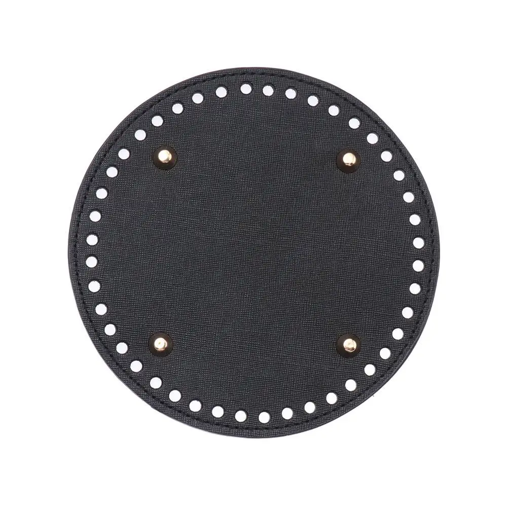 Bag Parts With 52 holes Crochet Bag Handmade Bottom PU leather Bag Accessories for Knitted Bag Long Bag Bottom