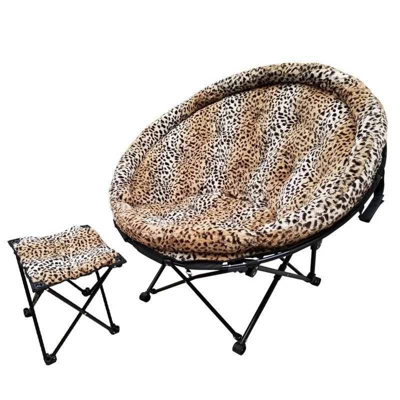 Foldable Lazy Moon‑Chair Removable Washable Leisure Lounge Sofa for Balcony Dorm Outdoor Travel Camping Furnishings Equipment