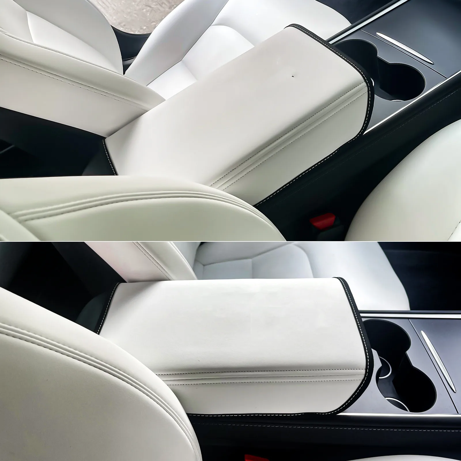 Car Armrest Box Cover for Tesla Model 3 Model Y 2017-2022 2023 2024 Central Control Armrest Decoration Interior Car Accessories