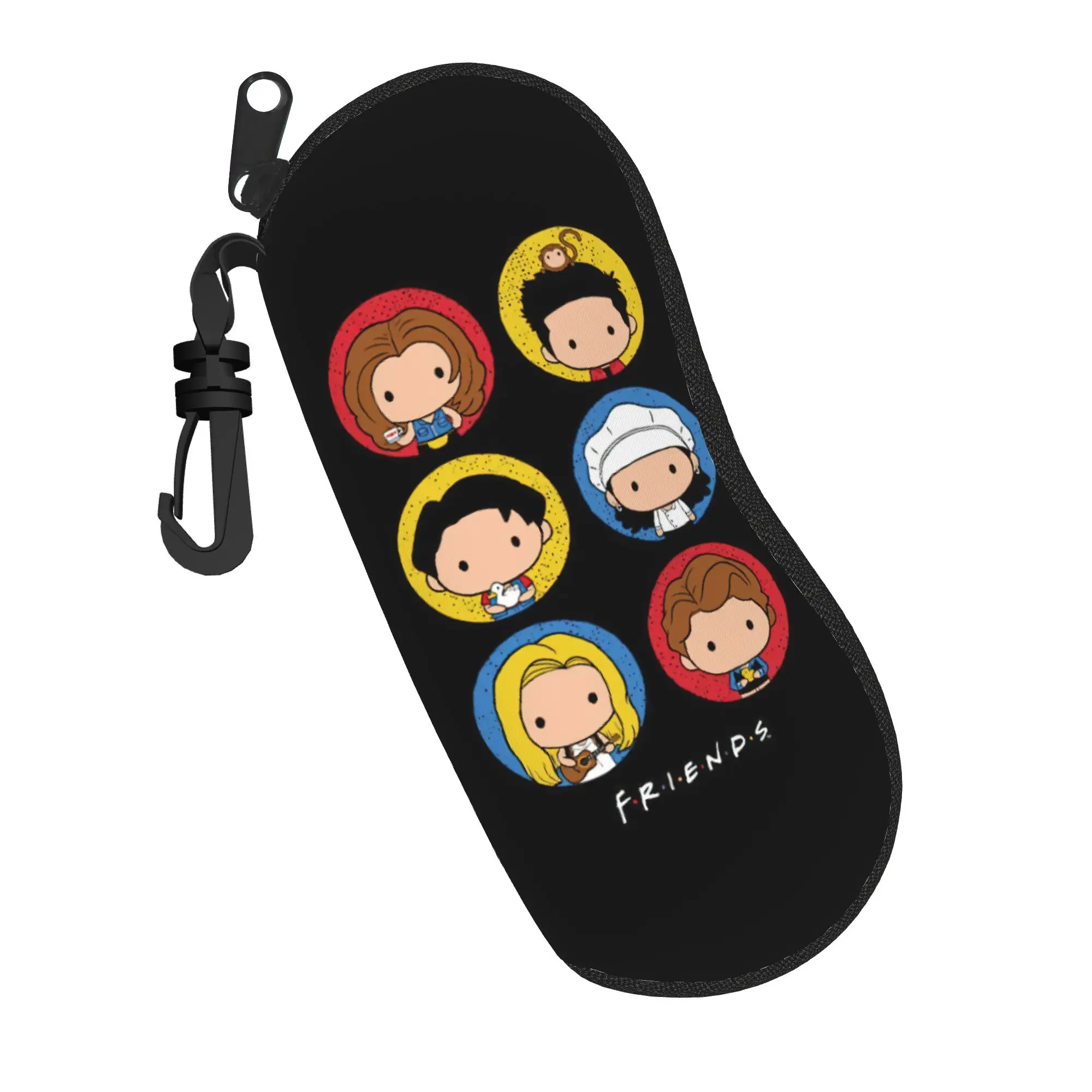 Friends TV Show Cartoon Glasses Case Unisex Travel Zipper Cute Sunglasses Protector Anti-Pressure Eyewear Container